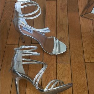 High silver heels